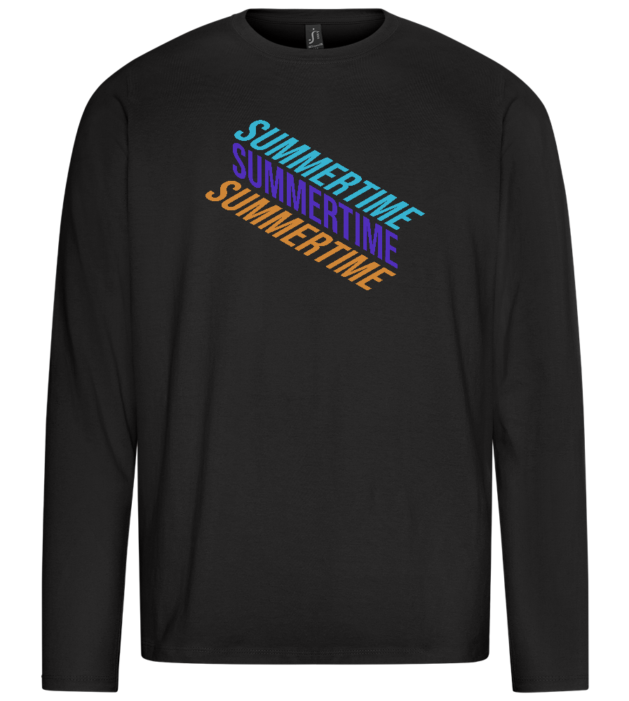 Summertime Design - Premium men's long sleeve t-shirt_DEEP BLACK_front