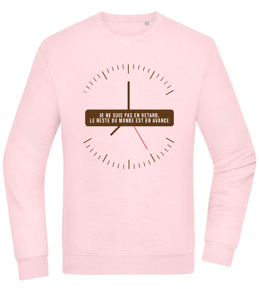 Never Late Design - Comfort Essential Unisex Sweater_LIGHT PEACH ROSE_front