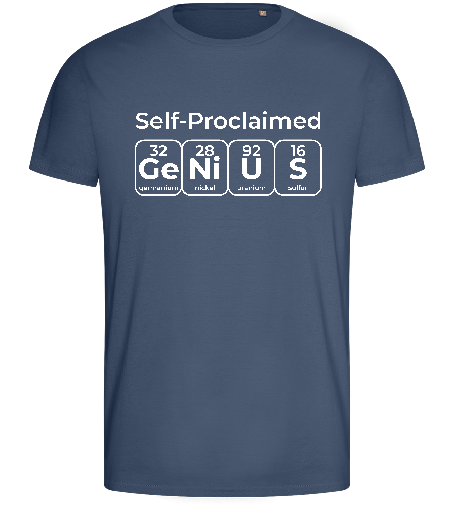 Periodic Table Genius Design - Basic men's fitted t-shirt_DENIM_front