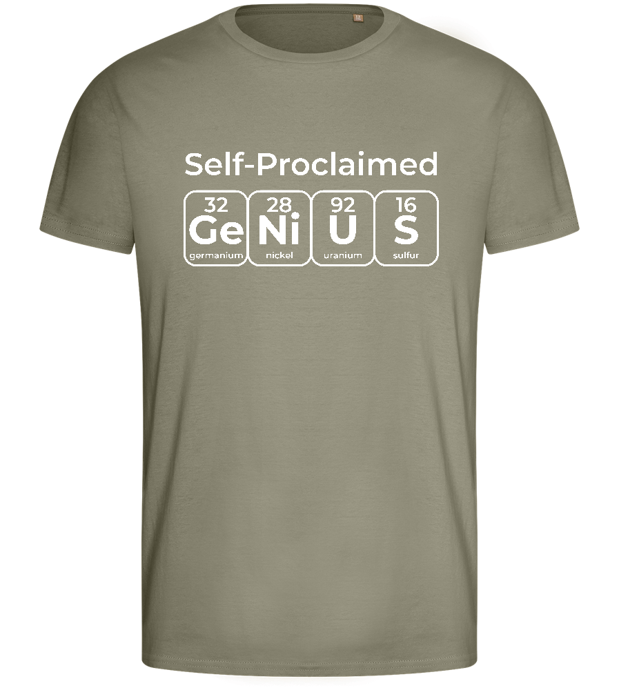 Periodic Table Genius Design - Basic men's fitted t-shirt_KHAKI_front