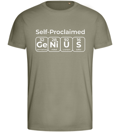 Periodic Table Genius Design - Basic men's fitted t-shirt_KHAKI_front