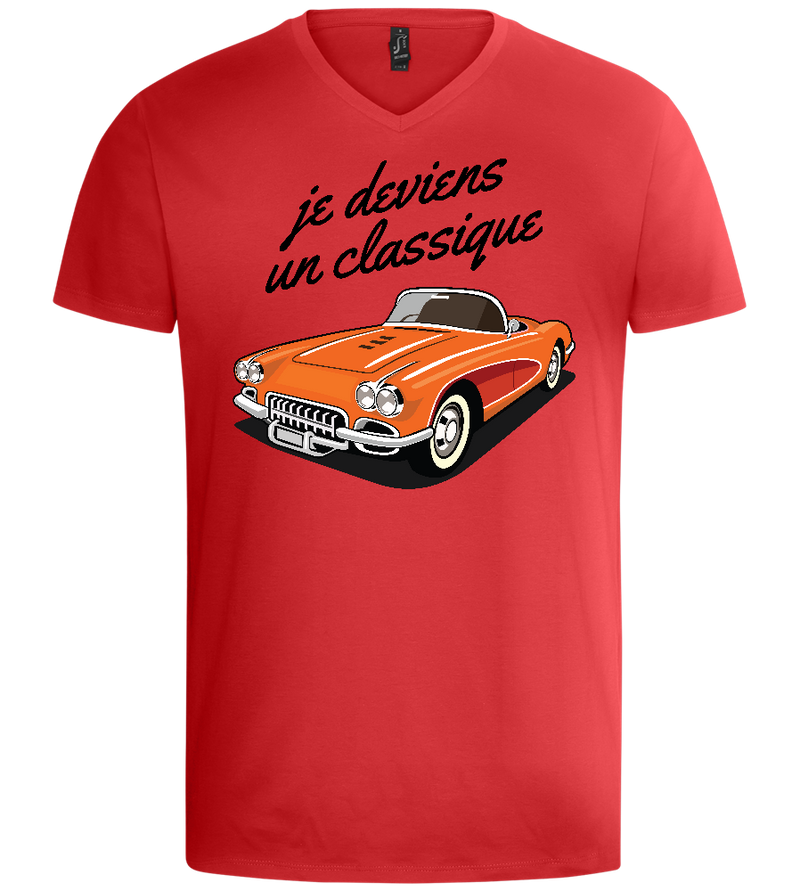 Becoming A Classic Design - Basic men's v-neck t-shirt_RED_front