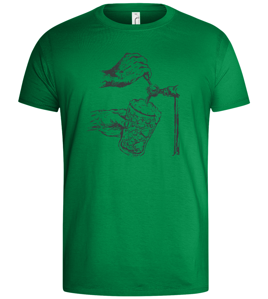Rock Beer on Tap Design - Basic men's t-shirt_MEADOW GREEN_front