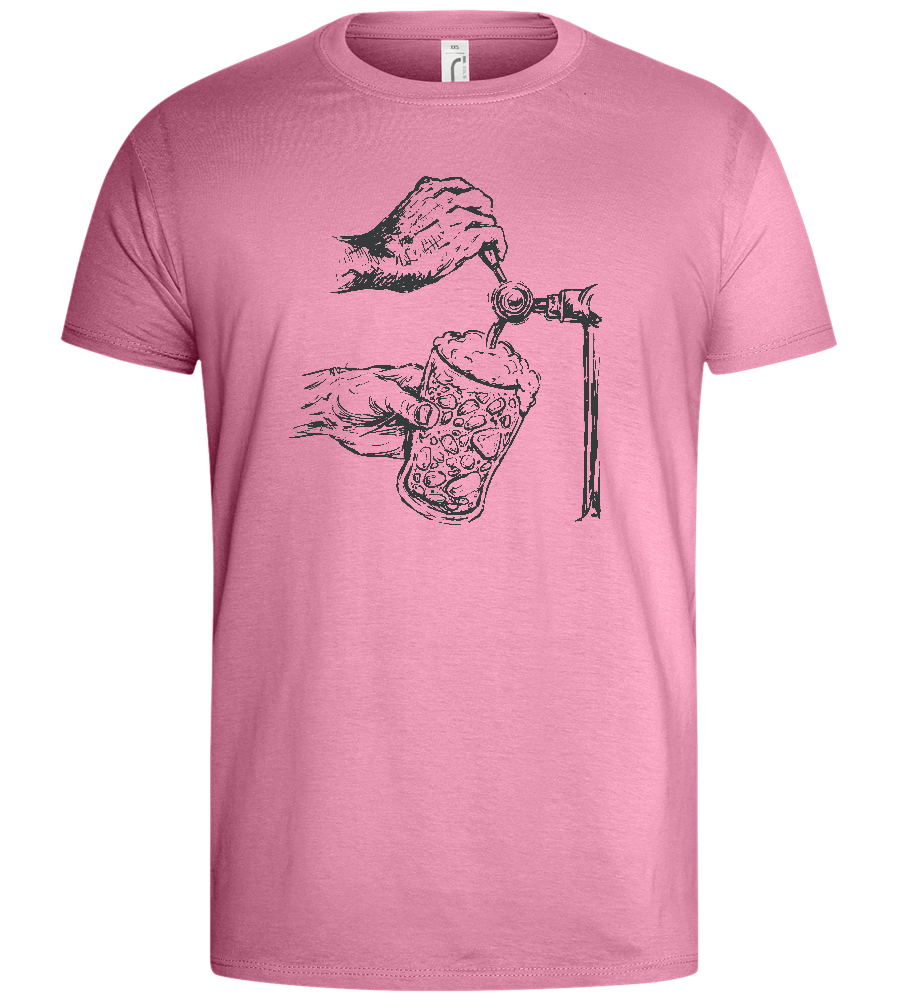 Rock Beer on Tap Design - Basic men's t-shirt_PINK ORCHID_front