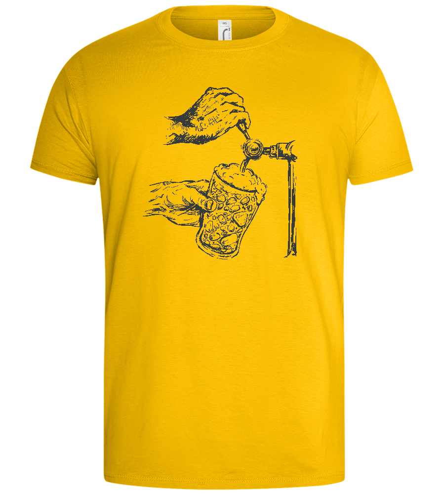 Rock Beer on Tap Design - Basic men's t-shirt_YELLOW_front