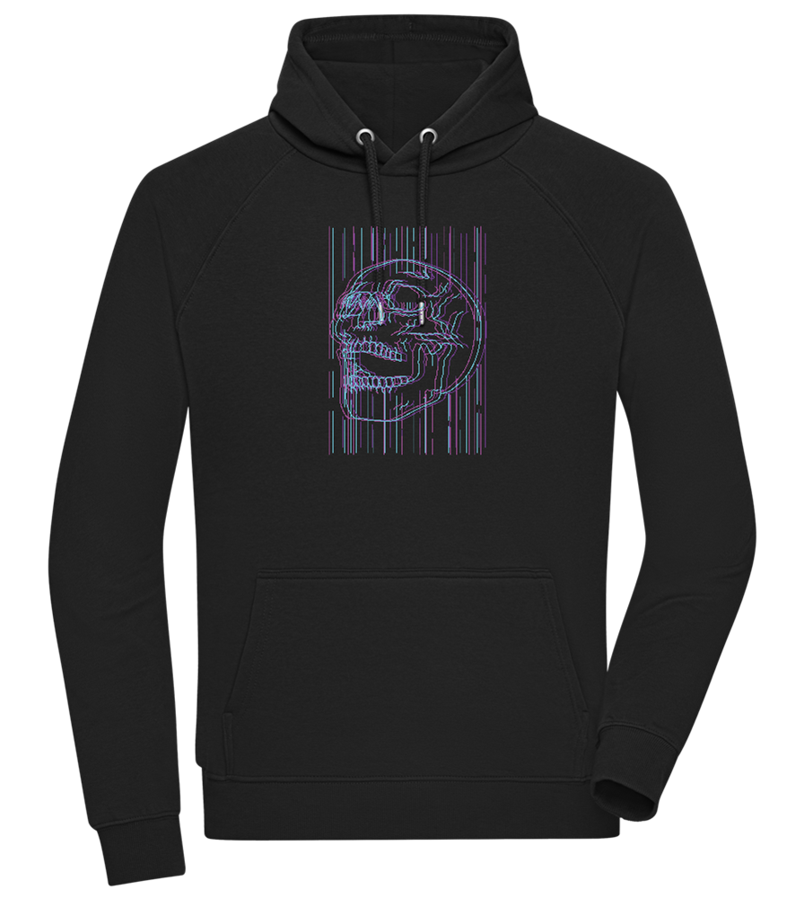 Neon Lines Skull Design - Comfort unisex hoodie_BLACK_front