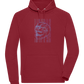 Neon Lines Skull Design - Comfort unisex hoodie_BORDEAUX_front