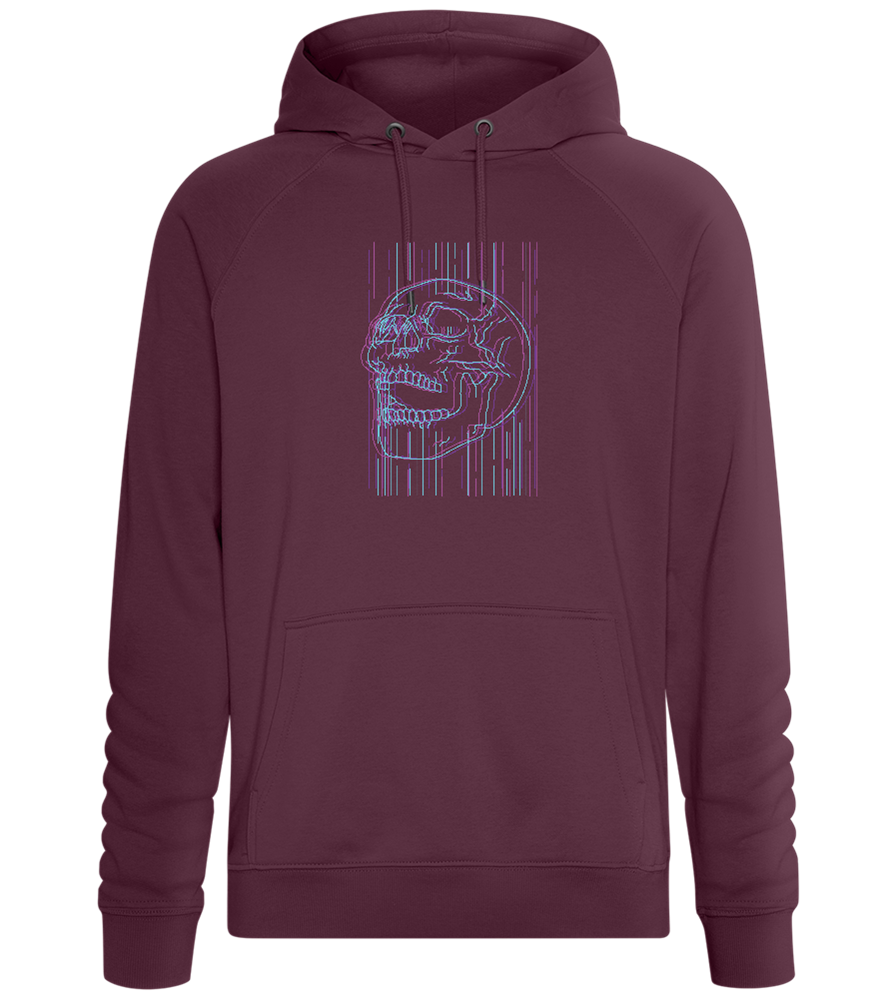 Neon Lines Skull Design - Comfort unisex hoodie_BORDEAUX_front