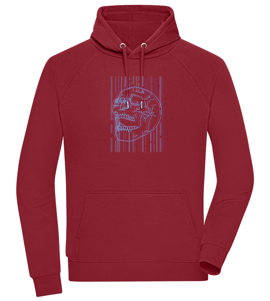 Neon Lines Skull Design - Comfort unisex hoodie_BORDEAUX_front