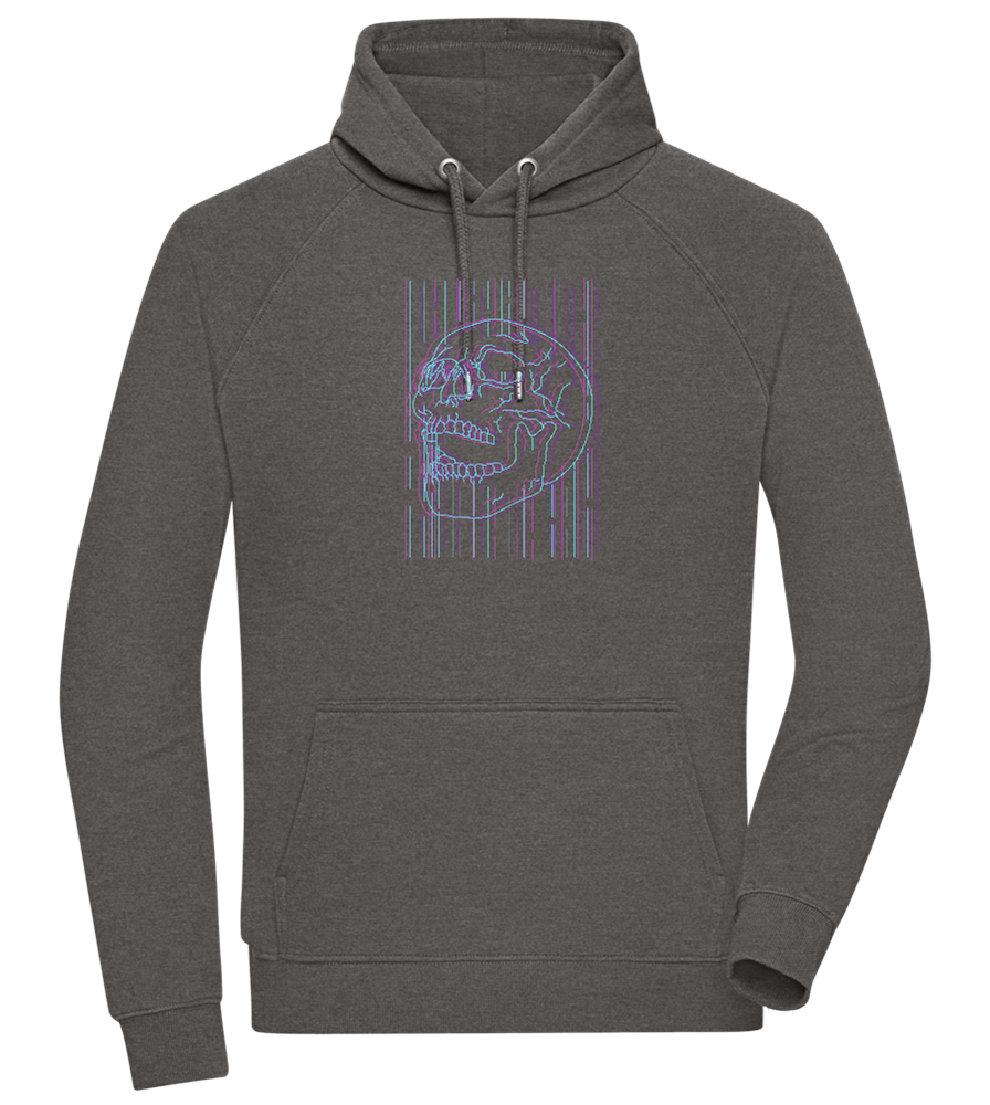 Neon Lines Skull Design - Comfort unisex hoodie_CHARCOAL CHIN_front