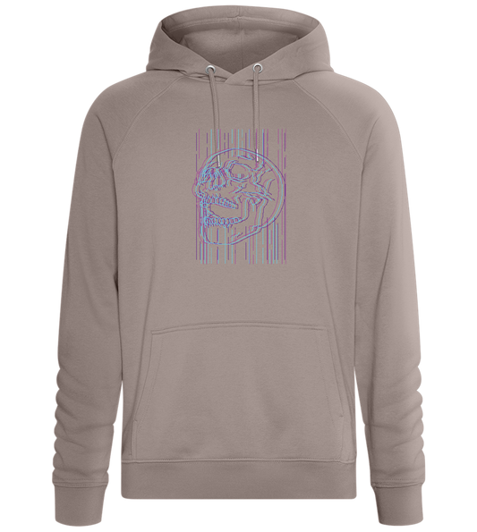 Neon Lines Skull Design - Comfort unisex hoodie_CHARCOAL CHIN_front