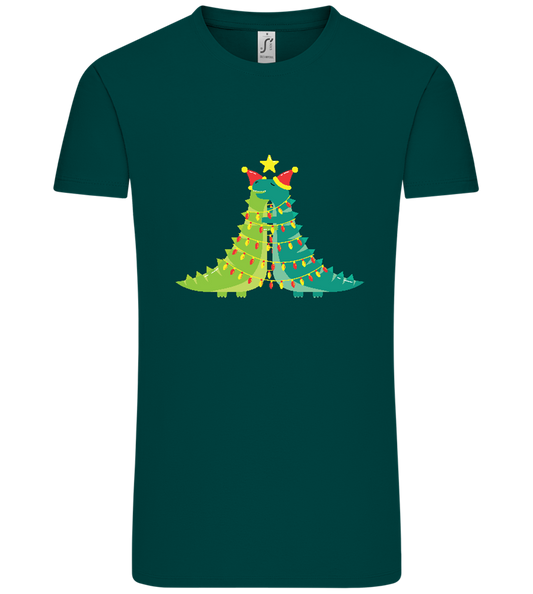 Dino Christmas Tree Design - Comfort Unisex T-Shirt_GREEN EMPIRE_front