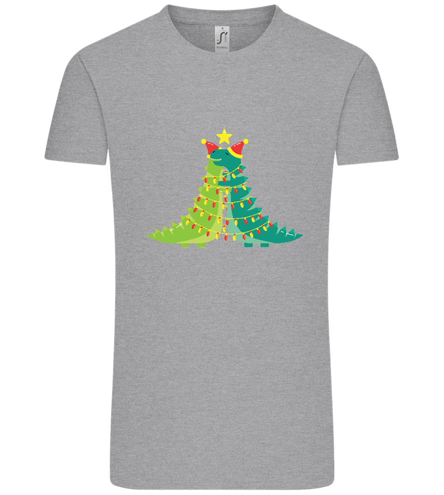 Dino Christmas Tree Design - Comfort Unisex T-Shirt_ORION GREY_front