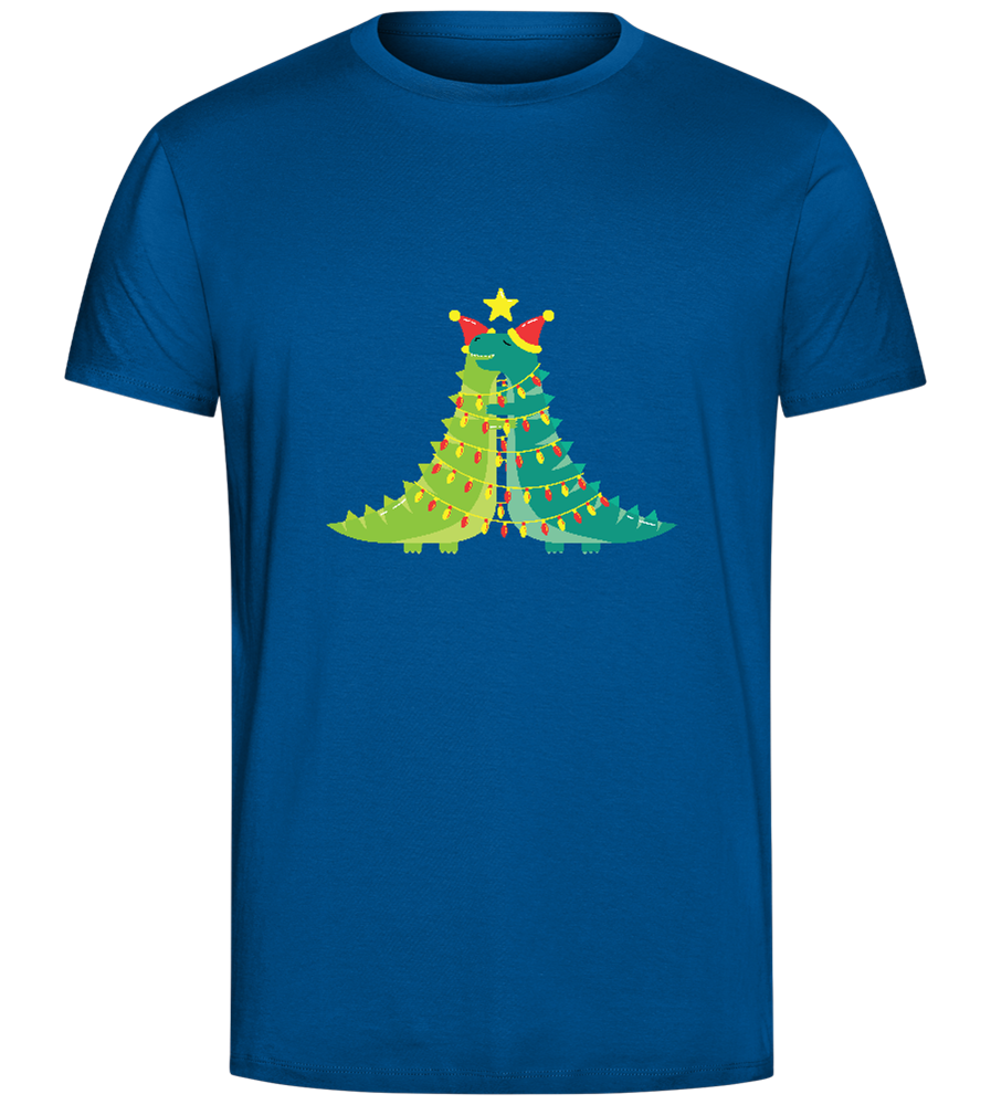 Dino Christmas Tree Design - Comfort Unisex T-Shirt_ROYAL_front