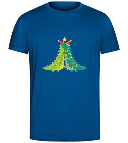 Dino Christmas Tree Design - Comfort Unisex T-Shirt_ROYAL_front