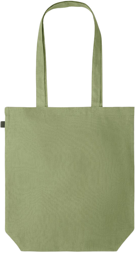 Zodiac Taurus Design - Premium colored organic hemp tote bag_GREEN_back