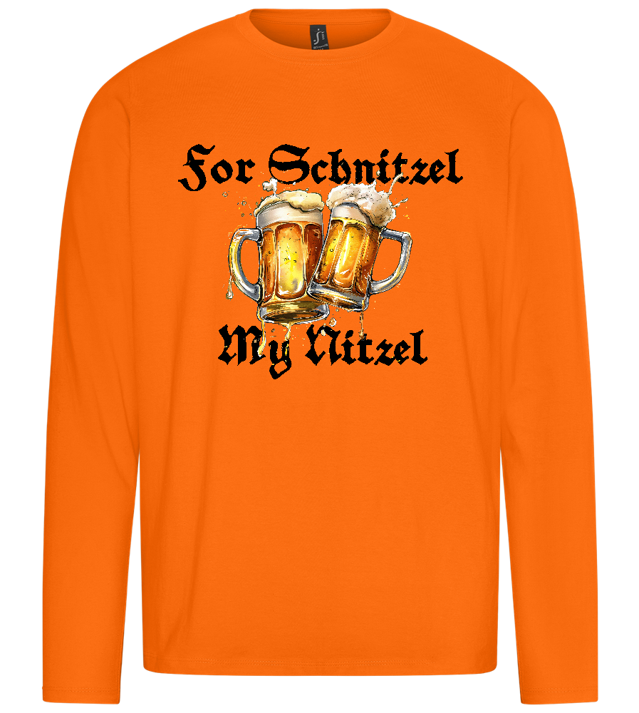 For Schnitzel Design - Premium men's long sleeve t-shirt_ORANGE_front