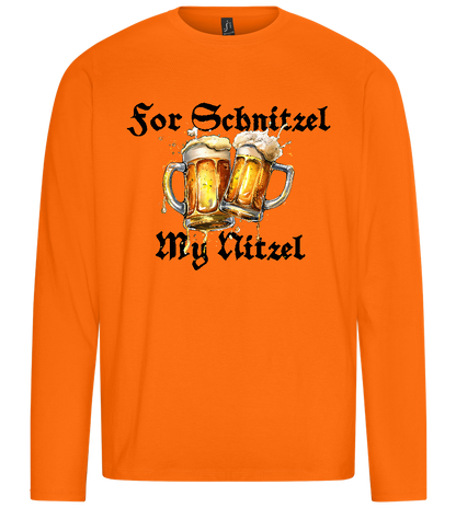 For Schnitzel Design - Premium men's long sleeve t-shirt_ORANGE_front