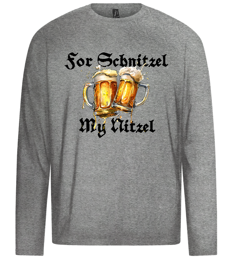 For Schnitzel Design - Premium men's long sleeve t-shirt_ORION GREY_front