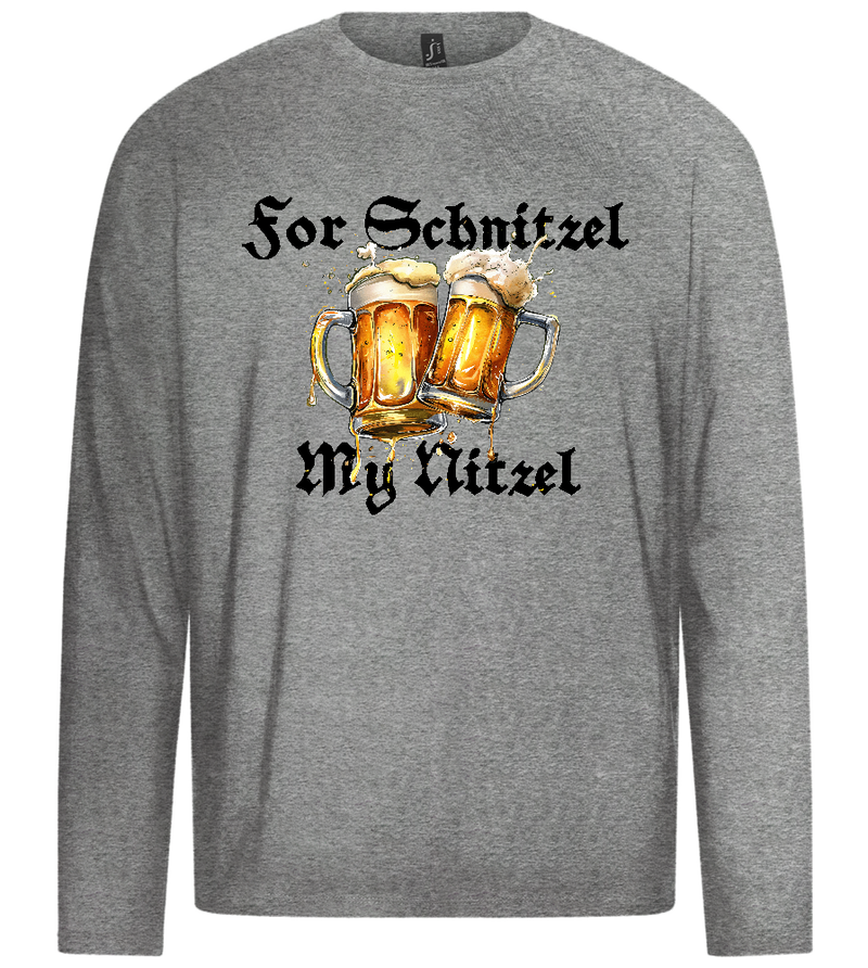 For Schnitzel Design - Premium men's long sleeve t-shirt_ORION GREY_front