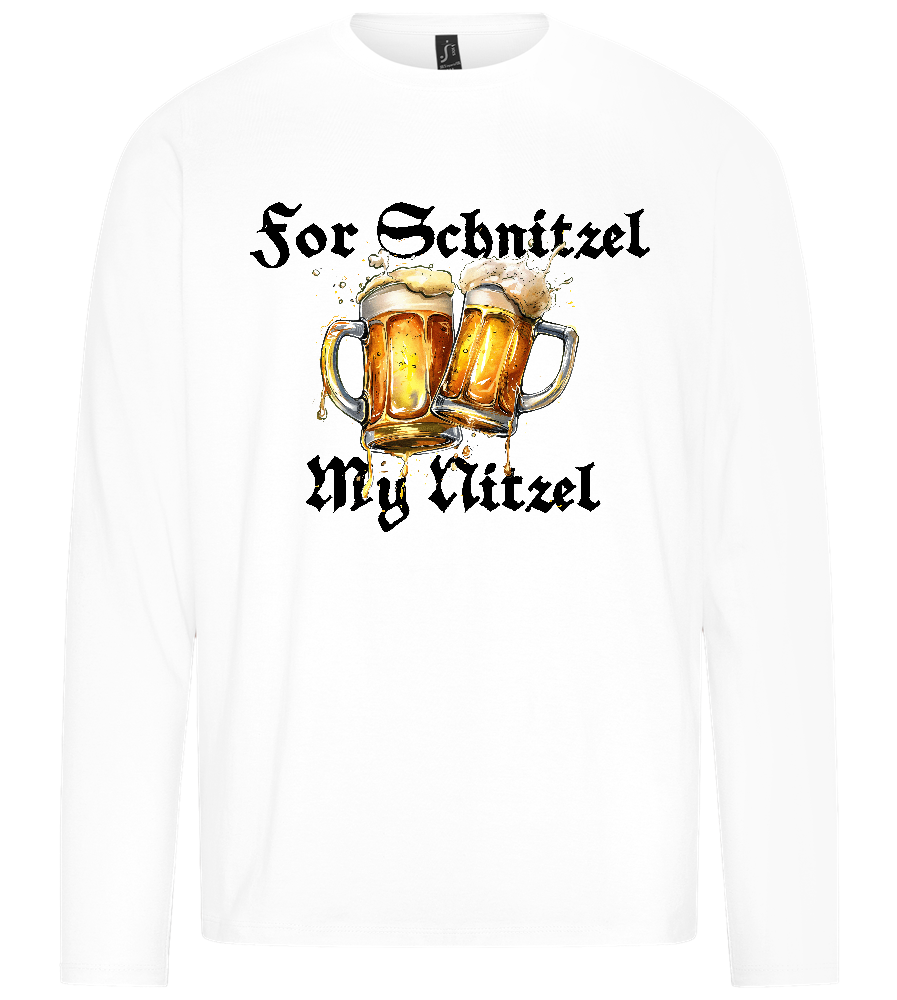 For Schnitzel Design - Premium men's long sleeve t-shirt_WHITE_front