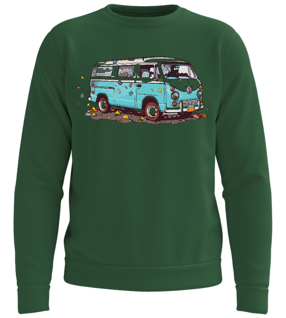 The Getaway Van Design - Comfort unisex sweater_GREEN BOTTLE_front