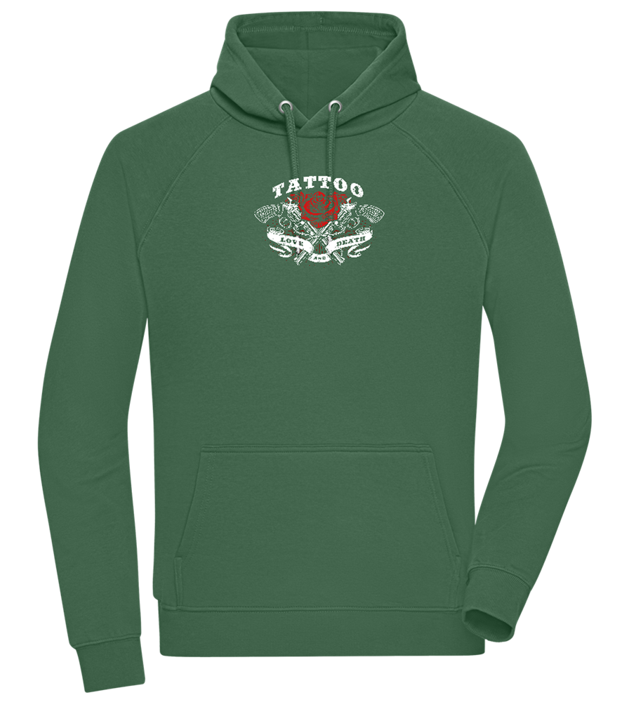 Tattoo Love Death Design - Comfort unisex hoodie_GREEN BOTTLE_front