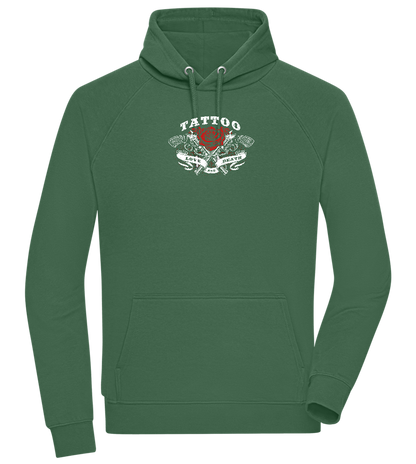 Tattoo Love Death Design - Comfort unisex hoodie_GREEN BOTTLE_front