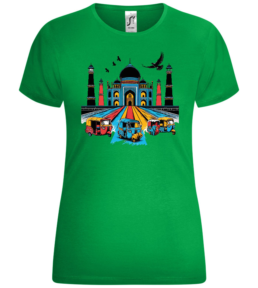 Colors of India Design - Comfort women's t-shirt_MEADOW GREEN_front