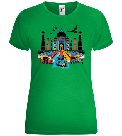 Colors of India Design - Comfort women's t-shirt_MEADOW GREEN_front