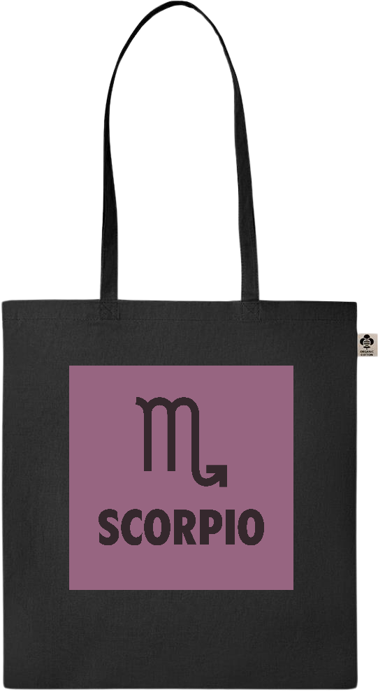 Zodiac Scorpio Design - Essential colored organic cotton tote bag_BLACK_front