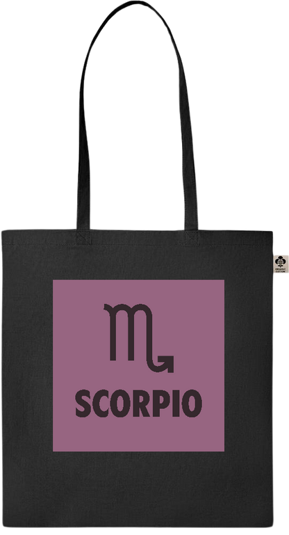 Zodiac Scorpio Design - Essential colored organic cotton tote bag_BLACK_front