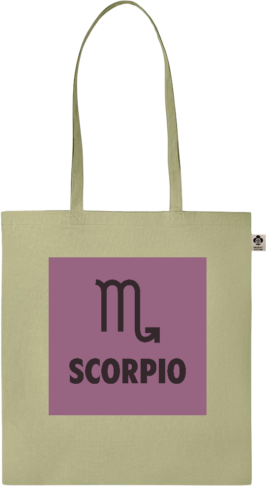 Zodiac Scorpio Design - Essential colored organic cotton tote bag_GREEN_front