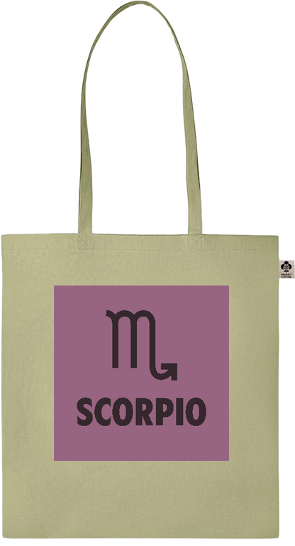 Zodiac Scorpio Design - Essential colored organic cotton tote bag_GREEN_front