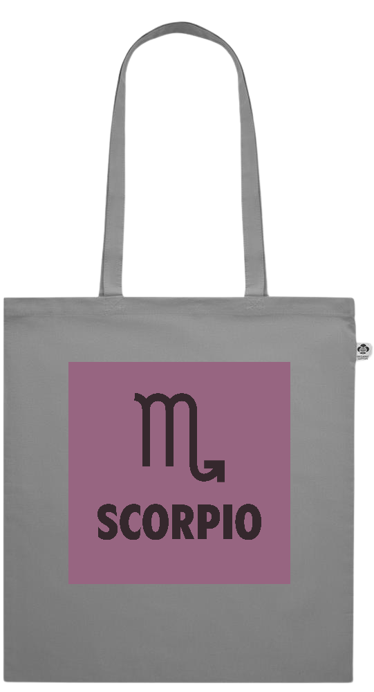 Zodiac Scorpio Design - Essential colored organic cotton tote bag_GREY_front