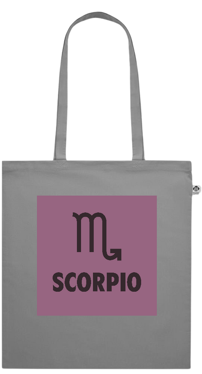 Zodiac Scorpio Design - Essential colored organic cotton tote bag_GREY_front