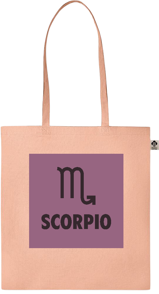 Zodiac Scorpio Design - Essential colored organic cotton tote bag_ORANGE_front