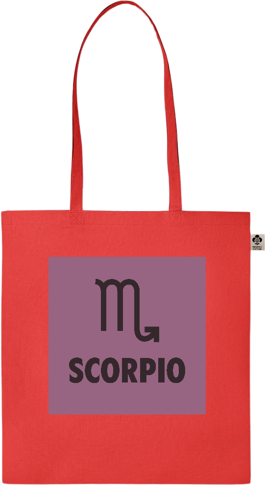 Zodiac Scorpio Design - Essential colored organic cotton tote bag_RED_front