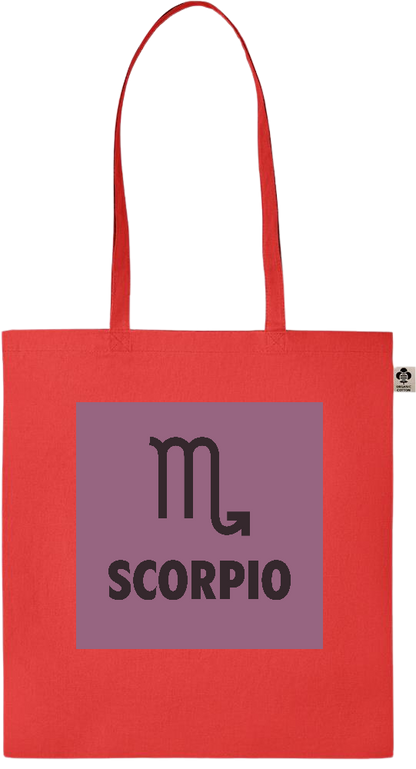 Zodiac Scorpio Design - Essential colored organic cotton tote bag_RED_front