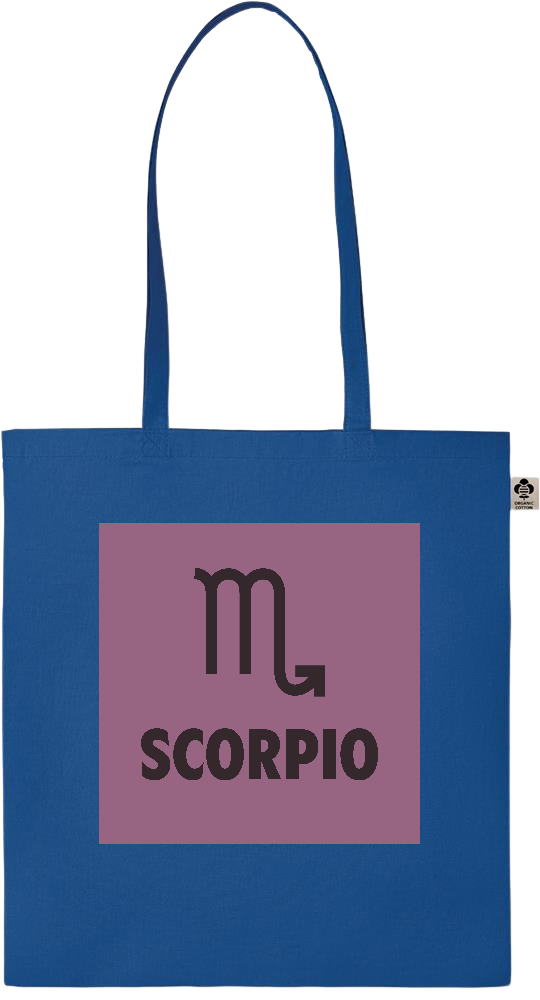 Zodiac Scorpio Design - Essential colored organic cotton tote bag_ROYAL BLUE_front