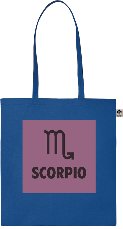 Zodiac Scorpio Design - Essential colored organic cotton tote bag_ROYAL BLUE_front