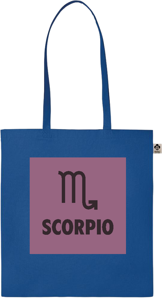 Zodiac Scorpio Design - Essential colored organic cotton tote bag_ROYAL BLUE_front