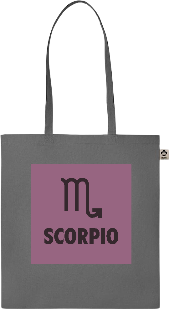 Zodiac Scorpio Design - Essential colored organic cotton tote bag_STONE GREY_front