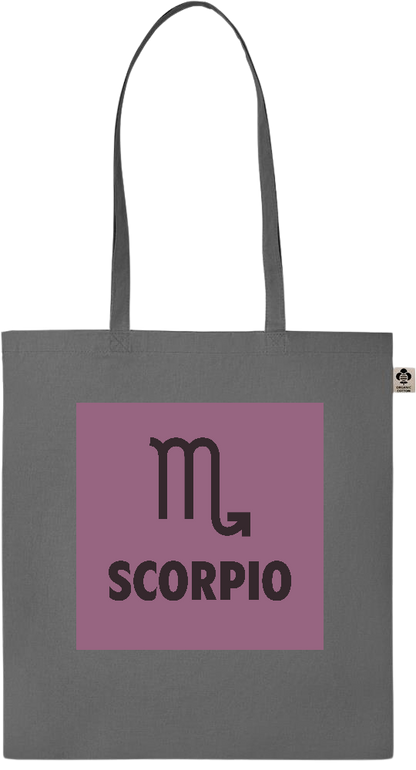 Zodiac Scorpio Design - Essential colored organic cotton tote bag_STONE GREY_front