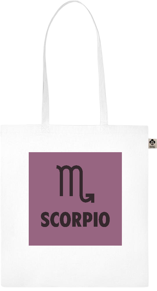 Zodiac Scorpio Design - Essential colored organic cotton tote bag_WHITE_front