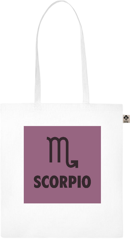 Zodiac Scorpio Design - Essential colored organic cotton tote bag_WHITE_front