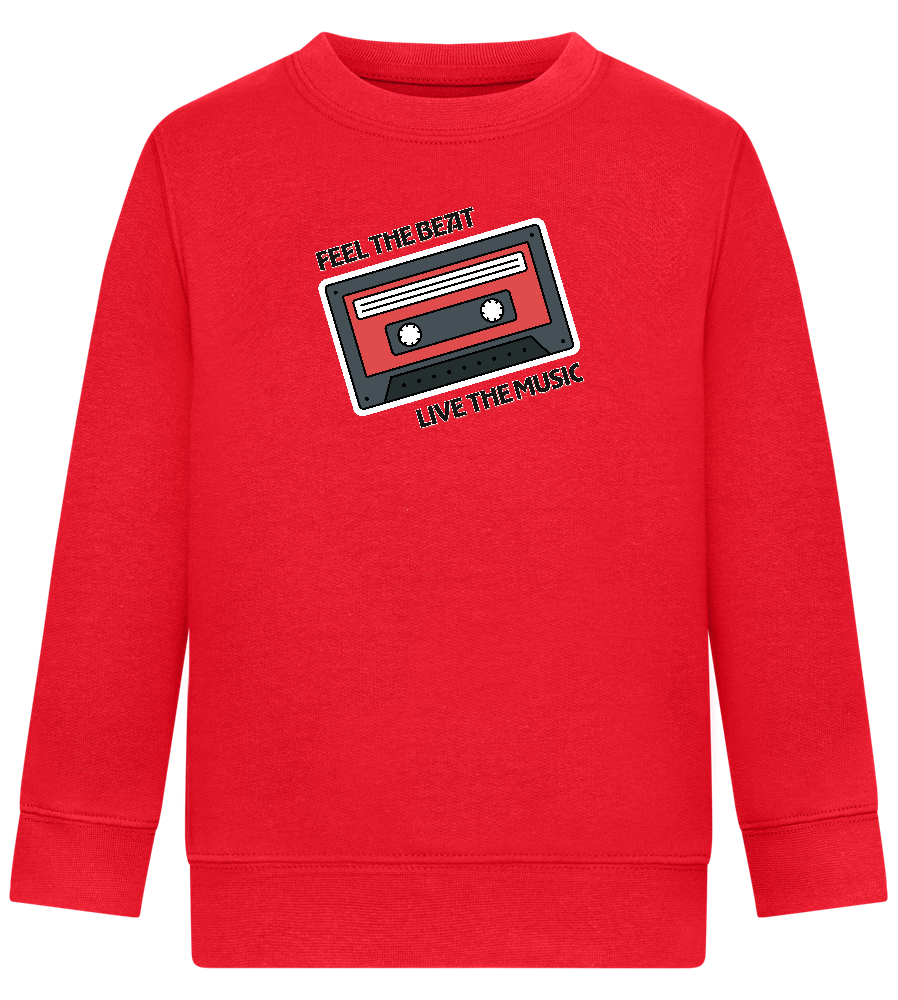 Feel the Beat Design - Comfort Kids Sweater_BRIGHT RED_front