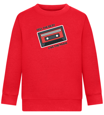 Feel the Beat Design - Comfort Kids Sweater_BRIGHT RED_front