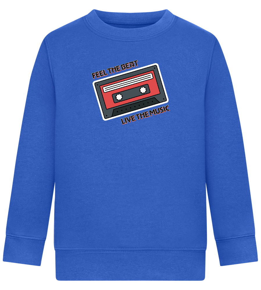 Feel the Beat Design - Comfort Kids Sweater_ROYAL_front