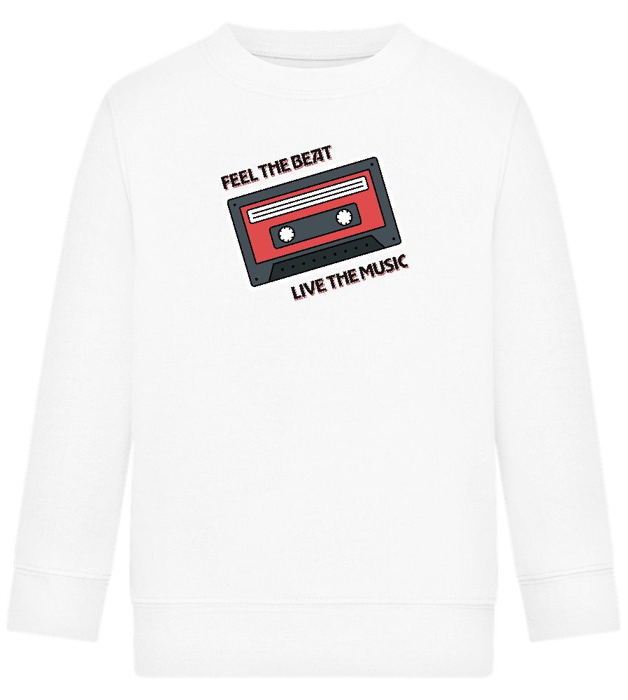 Feel the Beat Design - Comfort Kids Sweater_WHITE_front